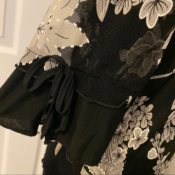 APPOINTMENTS Floral Embellished Semi-Sheer Top - Picture 6 of 11